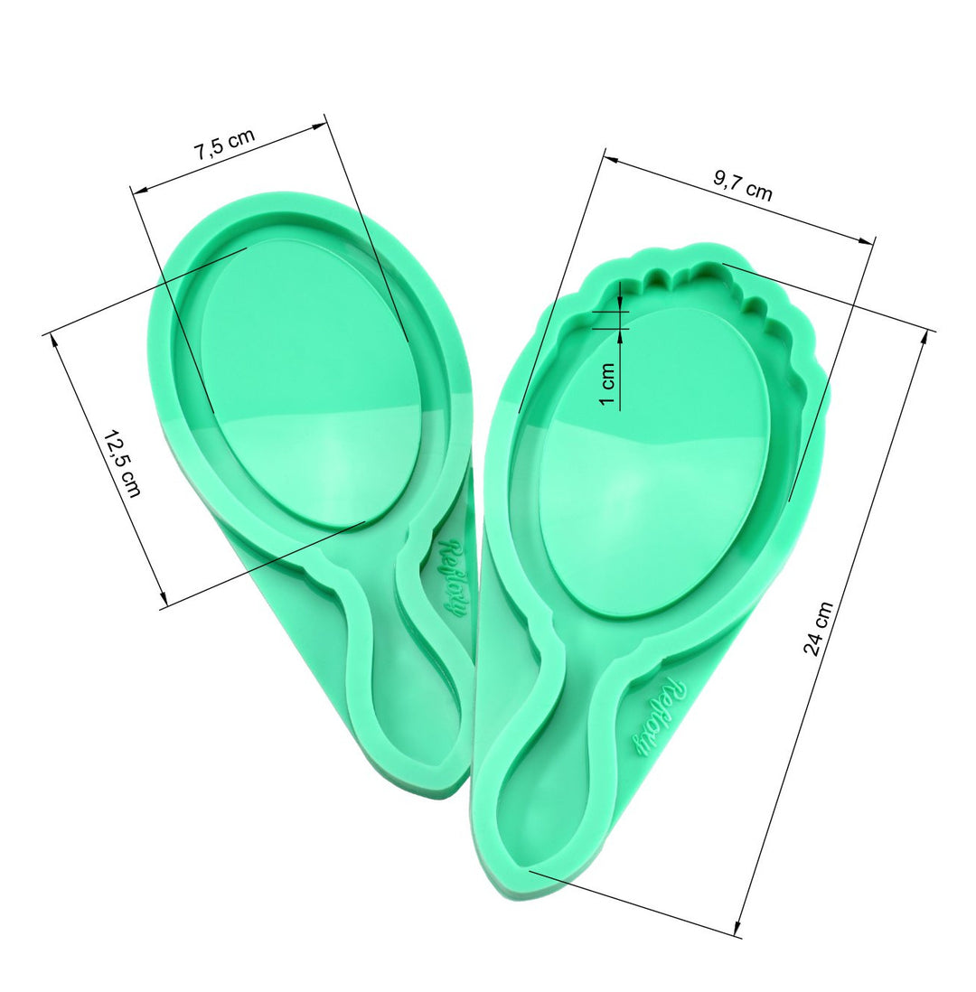 Eleganter Handspiegel Silikonform, Royales Design, Deko