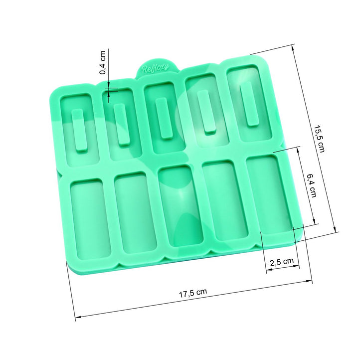 Rechteckige Haarspange: 10er Silikonform, für DIY-Kunstharzprojekte Hochwertige Silikonform für Resin