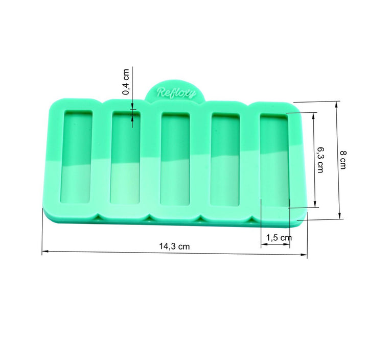 Schmal Rechteckige Haarspange: 5er Silikonform, für DIY-Kunstharzprojekte Hochwertige Silikonform für Resin (Kopie)