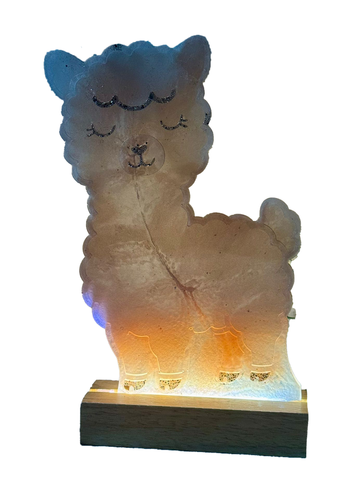 Alpaka Leuchtdisplay LED Tischleuchte Silikonform