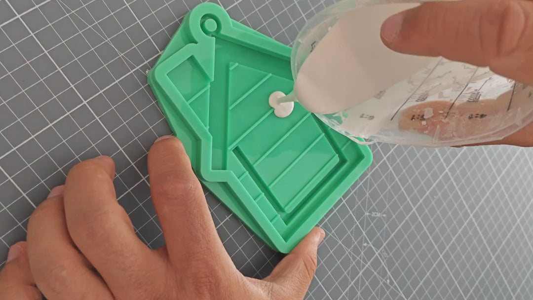 Haus Silikonform mit Herz Front | Resin Gießform für Gutscheine | DIY Form für Gips, Gießpulver, Beton, Epoxidharz | Austauschbare Fronten